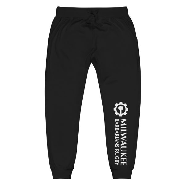 Unisex Fleece Sweatpants Black Front 65b2c318d4a74.jpg